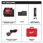 3522-21 Green 100 ft. Cross Line and Plumb Points Rechargeable Laser Level with REDLITHIUM Lithium-Ion USB Battery and Charger - Image 4