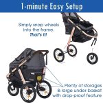 Jogging Sports Stroller with Comfort Rubber Wheels/Zipper-Less Entry/1-Hand Quick Fold/Aluminum Frame for Small/Medium Dogs, Cats and Pets (Green Camo) - Image 39
